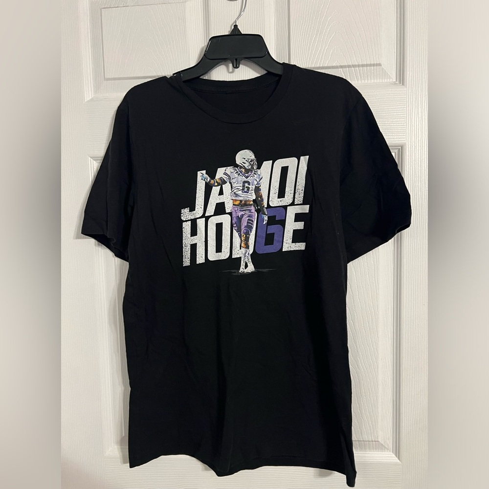 Jamoi Hodge Men’s Short Sleeve Crew Neck Football Player Tshirt Black